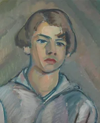 Porträt eines jungen Mannes mit langen Haaren